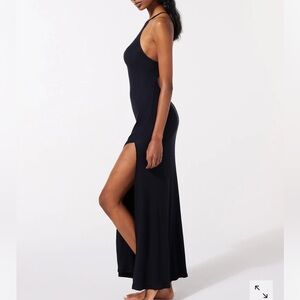 NEW SAVAGE x FENTY Rib Xssentials Maxi Slip Dress Black